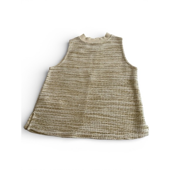 Mango Sweaters - MNG Cream Textured Knit Tank Top Women's M Minimalist Modern Capsule Layering